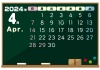 2024年の黒板カレンダー-4月