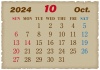 2024年の古紙風カレンダー-10月
