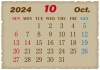 2024年の古紙風カレンダー-10月