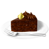 濃厚なチョコレートケーキ お皿とフォーク付き