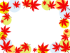 紅葉の葉っぱフレームシンプル飾り枠素材イラスト透過png