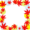 紅葉の葉っぱフレームシンプル飾り枠素材イラスト透過png 