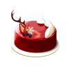 クリスマス仕様の赤いミラーケーキ