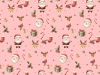 クリスマスモチーフのパターン(ピンク背景