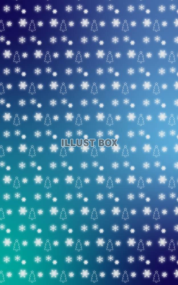 クリスマスの背景　ツリーと雪の結晶のパターン01