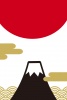 富士山と初日の出の年賀状用背景縦01