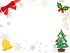 雪の結晶クリスマスフレーム　透過PNG