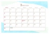 2024年3月のカレンダー（水彩デコ版）