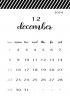 2024年12月　モノトーンおしゃれカレンダー