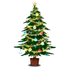 切り絵っぽい素朴なクリスマスツリー