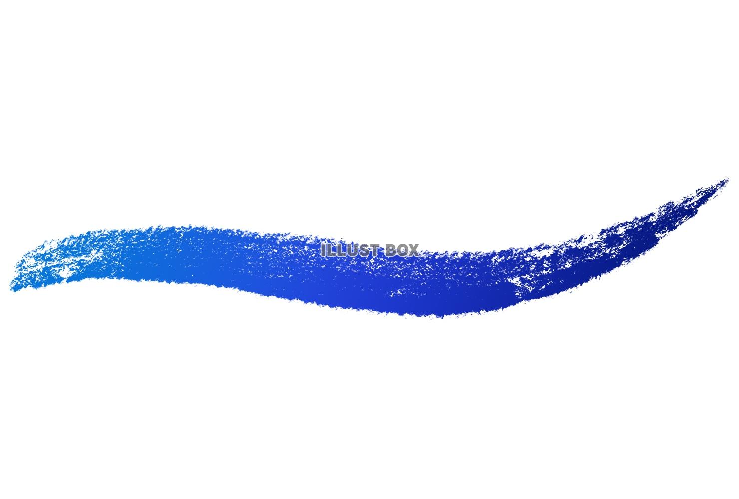 手描き水彩タッチのライン素材/青