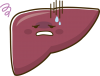 不健康な肝臓のキャラクター