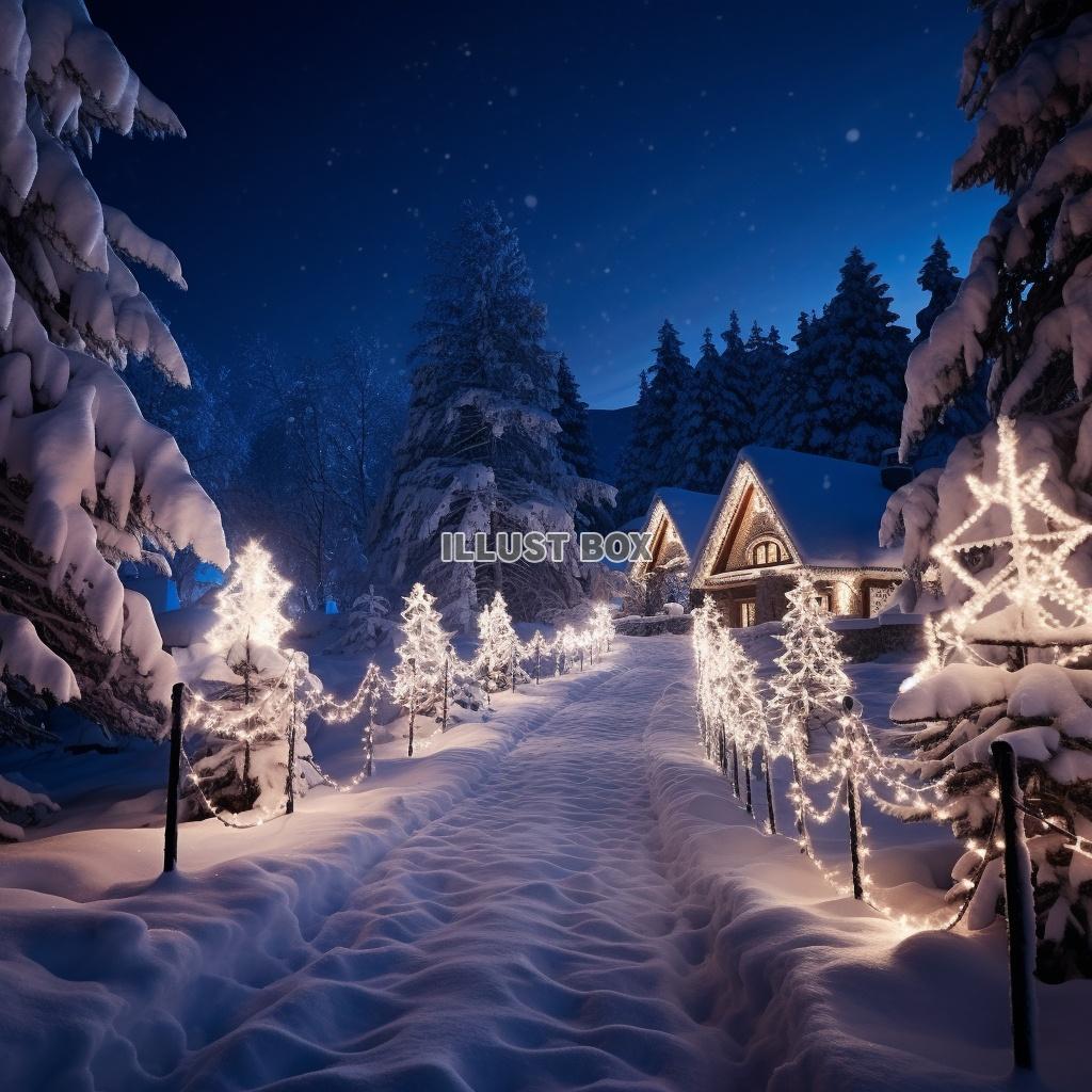 雪とクリスマスイルミネーション #04