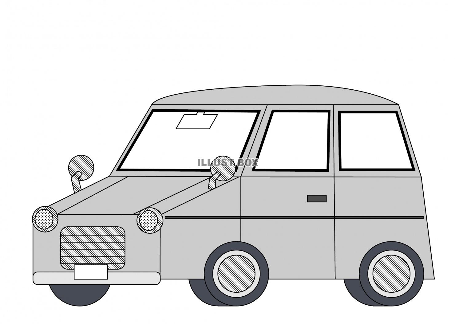 自動車のイラスト２（白黒）