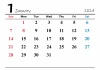 2024年（令和6年）1月　カレンダー