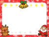 サンタとトナカイのクリスマスベルフレーム　透過png