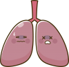 不健康な肺のキャラクター