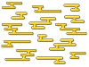 シンプルな霞雲のバリエーションセット（黒フチ黄色）