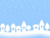 雪景色の家並みの壁紙素材シンプル背景イラスト