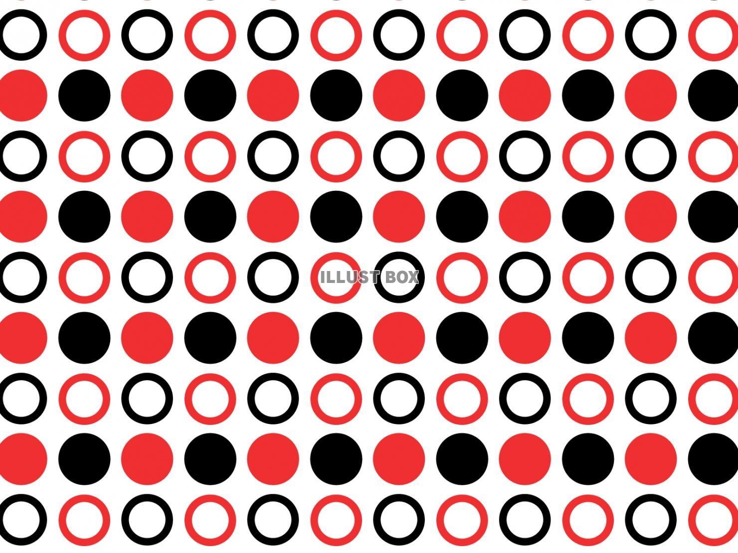 赤と黒の丸が並ぶパターン背景01