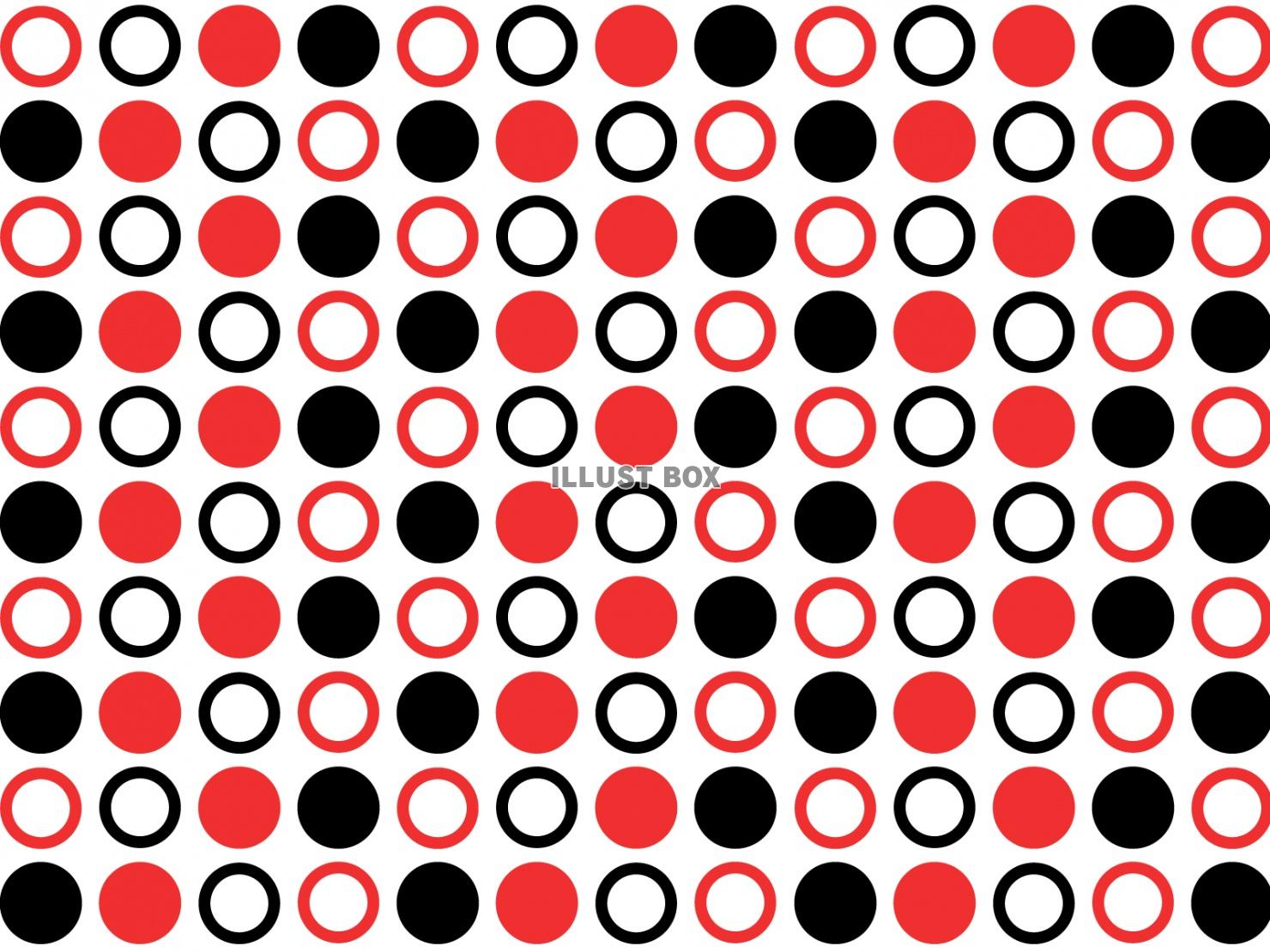 赤と黒の丸が並ぶパターン背景02