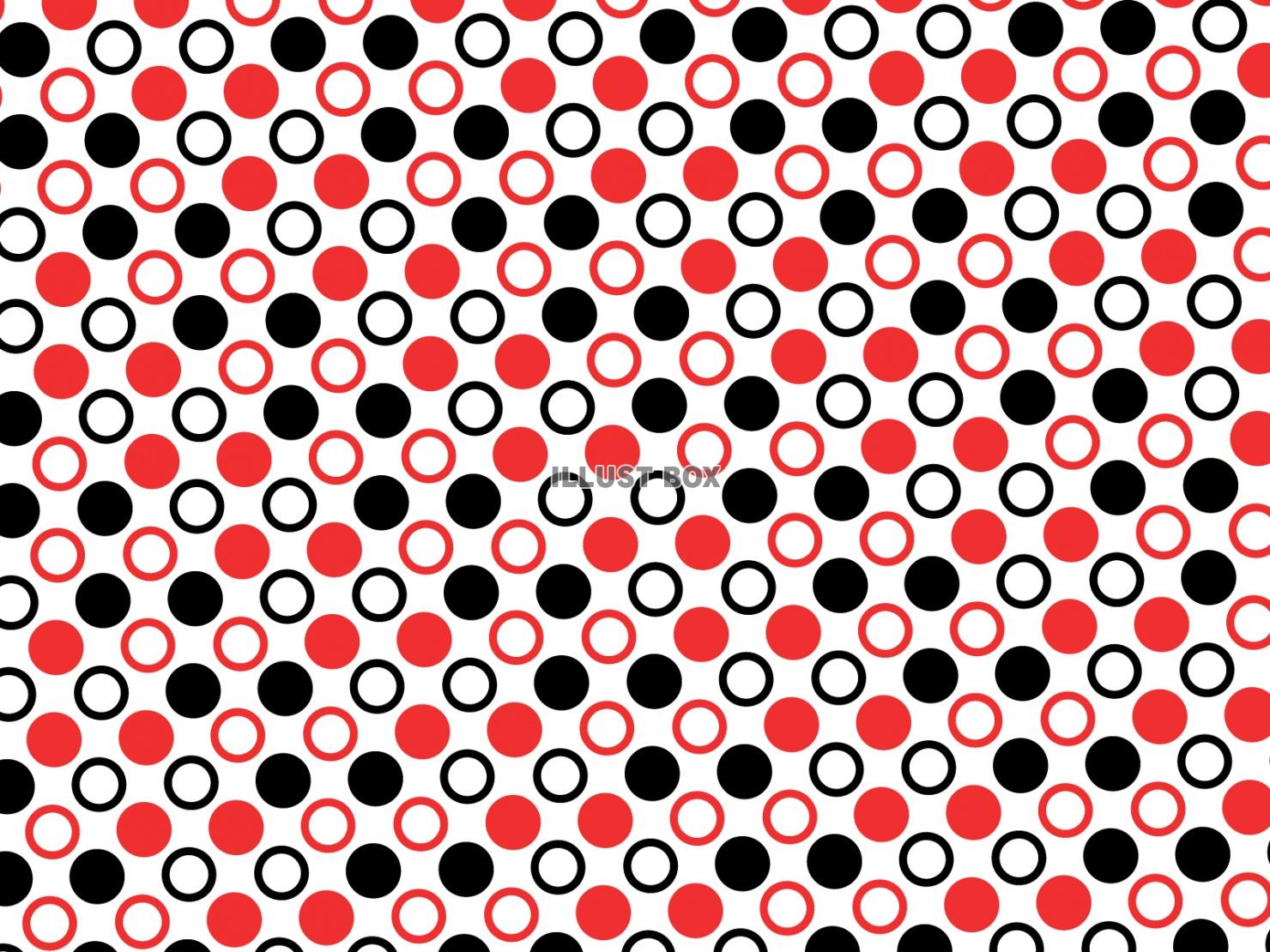 赤と黒の丸が斜めに並ぶパターン背景