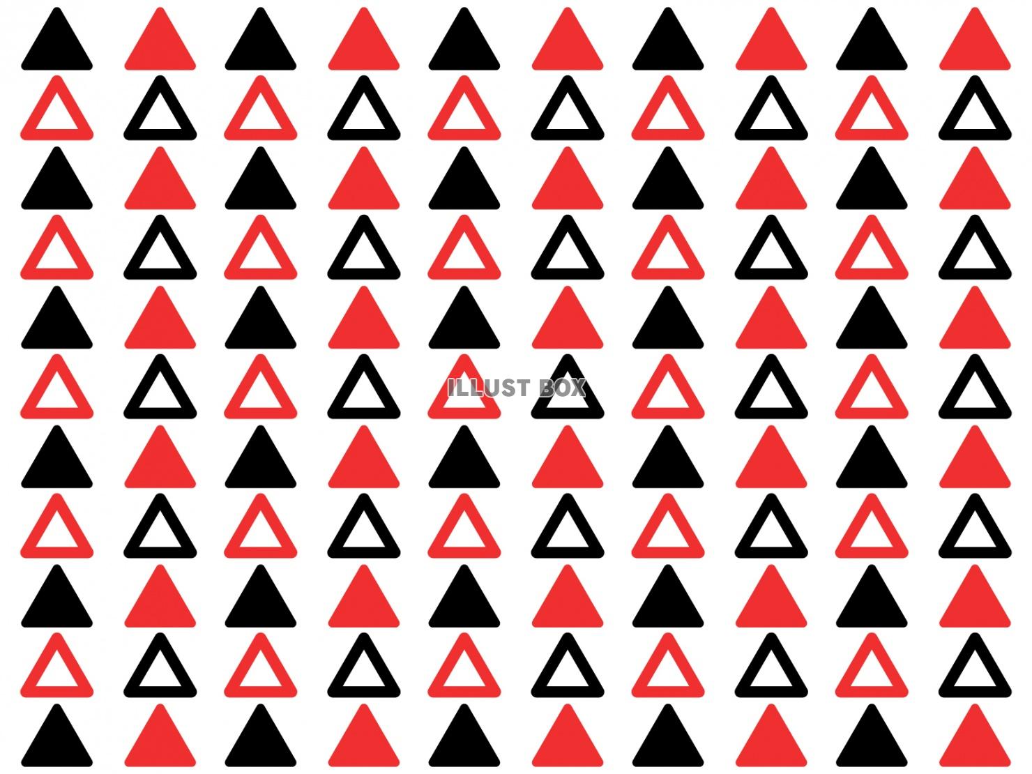 赤と黒の三角形が並ぶパターン背景01