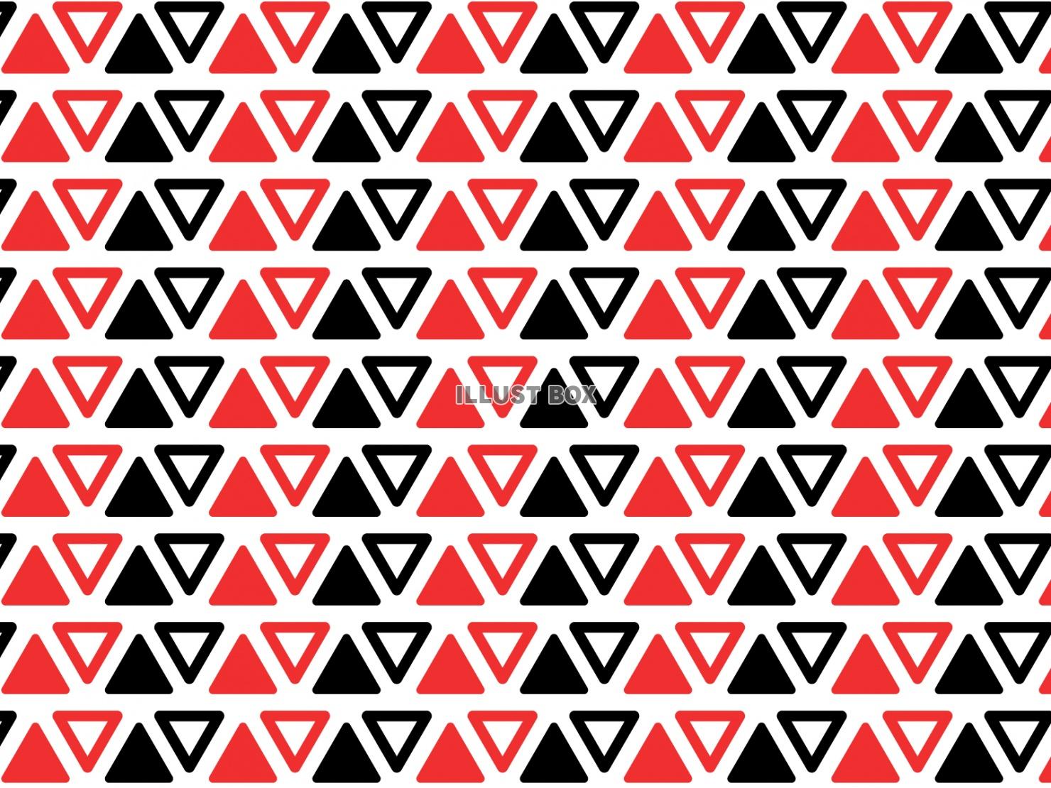 赤と黒の三角形が並ぶパターン背景04