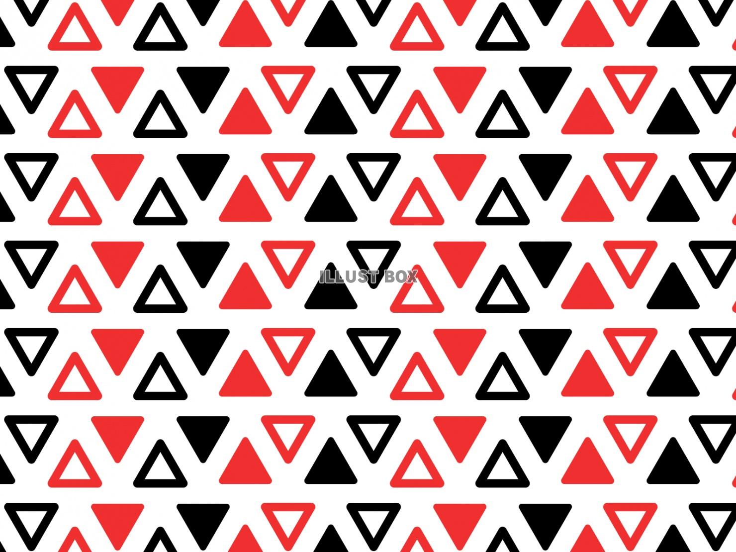 赤と黒の三角形が並ぶパターン背景04