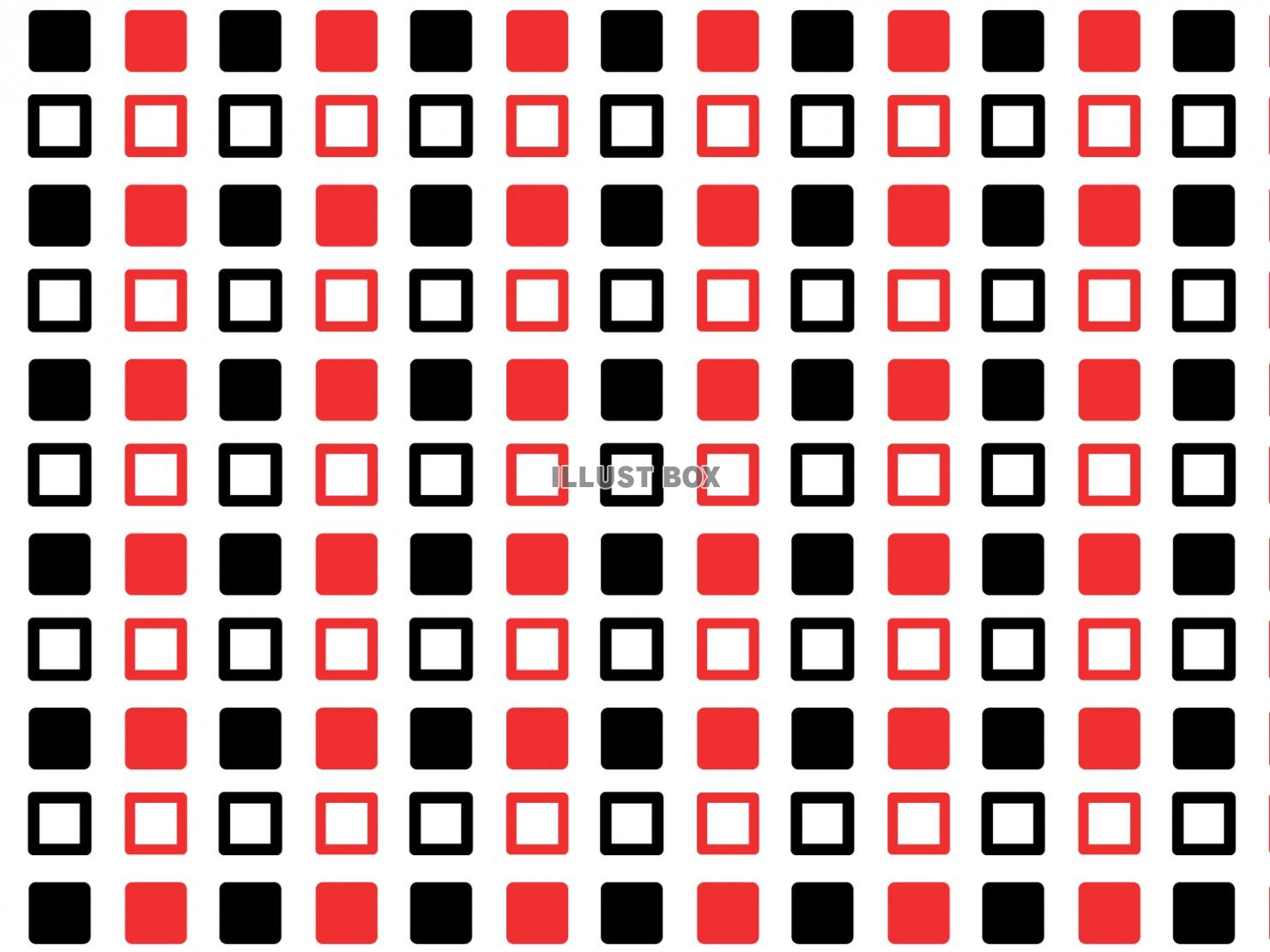 赤と黒の四角形が並ぶパターン背景