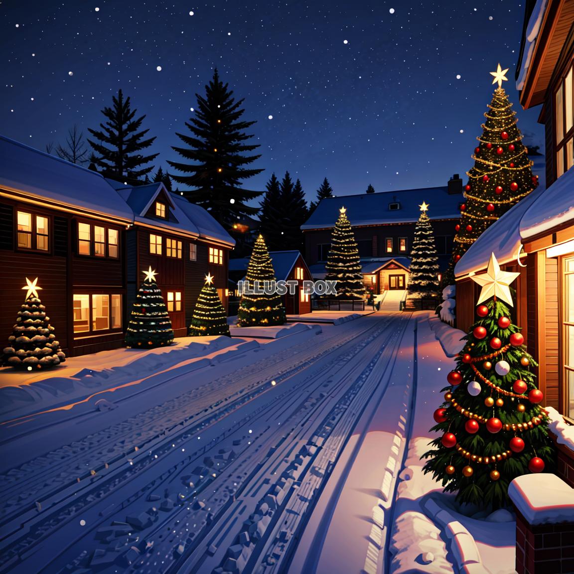 【SNSで注目が集まる　幻想的な風景　クリスマスのイラスト　...