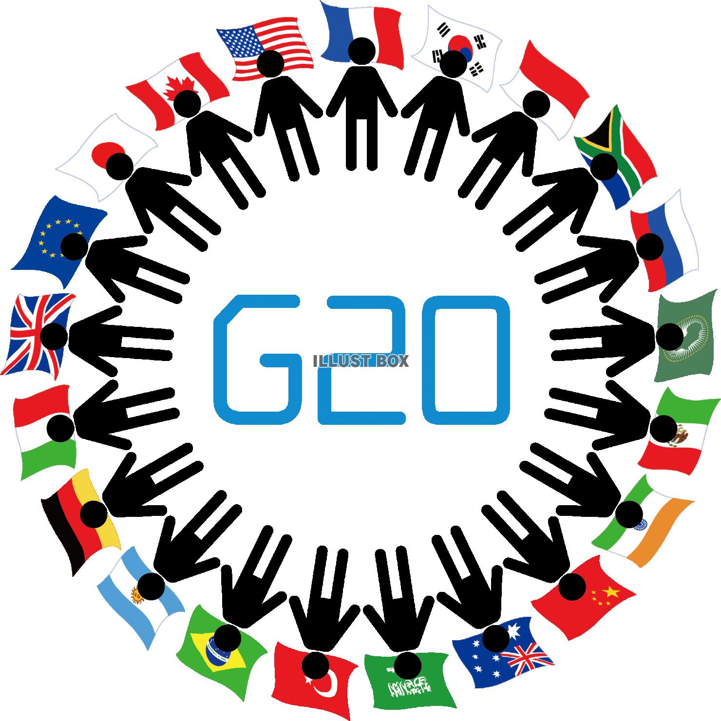 G20　国際会議参加国の国旗と代表