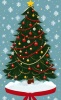 SNSで注目が集まる　幻想的な風景　クリスマスツリーのイラスト　商用・二次利用OK
