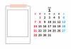 2024年1月・月間カレンダー・マステと写真フレーム・枠なし・横型