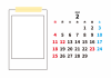 2024年2月・月間カレンダー・マステと写真フレーム・枠なし・横型