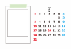 2024年3月・月間カレンダー・マステと写真フレーム・枠なし・横型