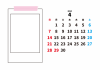 2024年4月・月間カレンダー・マステと写真フレーム・枠なし・横型