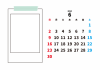 2024年6月・月間カレンダー・マステと写真フレーム・枠なし・横型