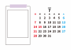 2024年7月・月間カレンダー・マステと写真フレーム・枠なし・横型