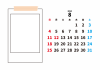 2024年8月・月間カレンダー・マステと写真フレーム・枠なし・横型