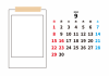 2024年9月・月間カレンダー・マステと写真フレーム・枠なし・横型