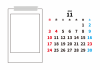 2024年11月・月間カレンダー・マステと写真フレーム・枠なし・横型