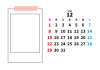 2024年12月・月間カレンダー・マステと写真フレーム・枠なし・横型
