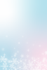青とピンクの淡いグラデーションと雪の結晶の背景　寒中見舞いなどハガキサイズの比率です