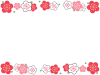 梅の花模様の和柄フレームシンプル飾り枠イラストpng透過