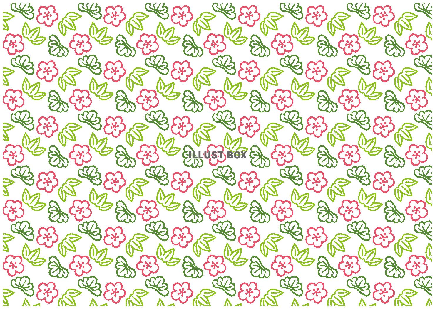 線画で描いた松竹梅のパターン