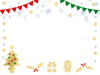 クリスマスフラッグフレーム　透過png