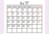 2024年5月カレンダー　紫　両端パステルライン　月曜始まり　ひらがなふりがな付き