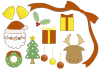 クリスマスのセットイラスト　線あり