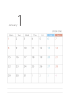 月曜はじまりシンプルカレンダー2024年1月A4縦